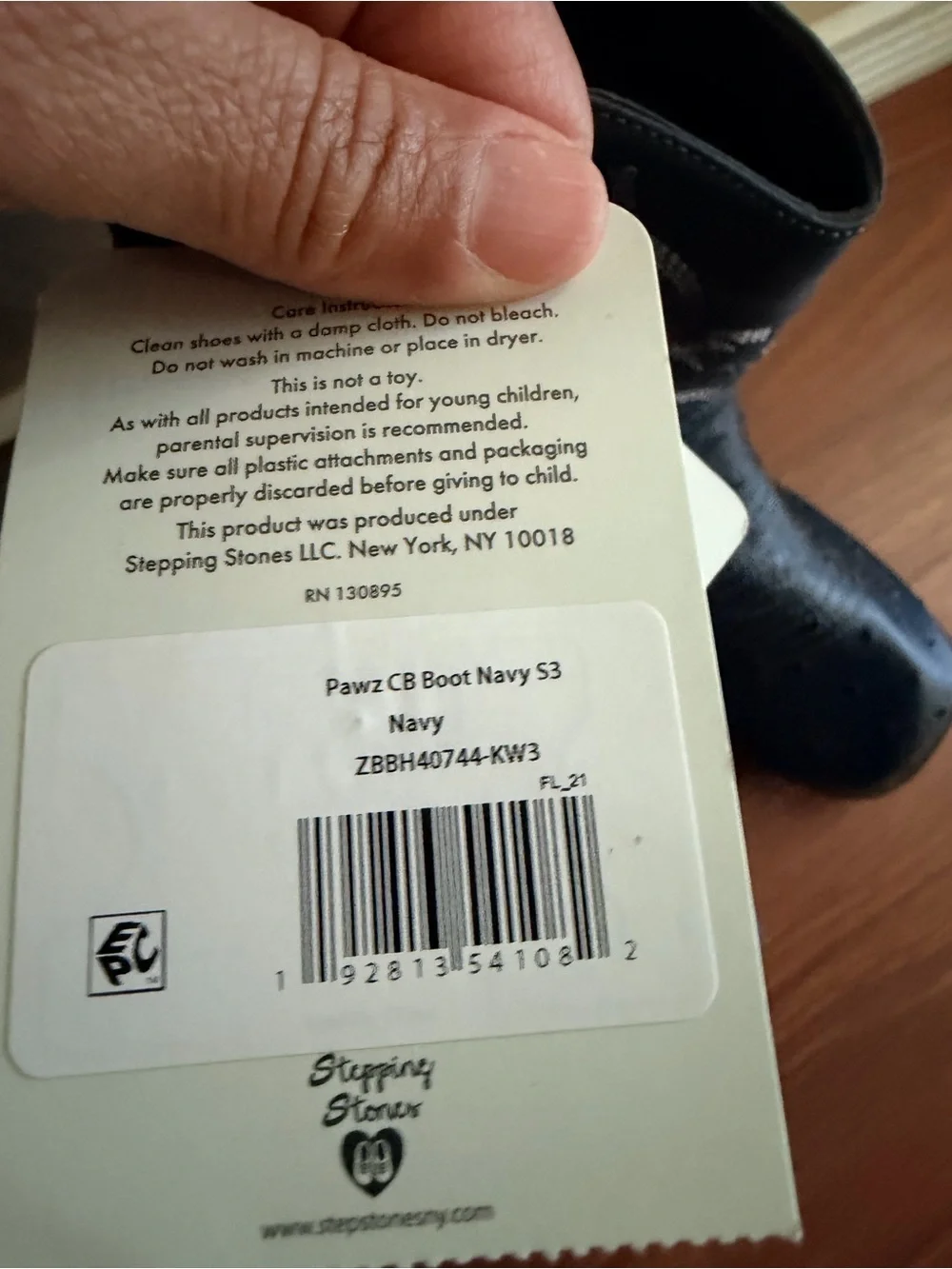 PAWZ Kids Black Western Cowboy Boots with Embossed Stitching